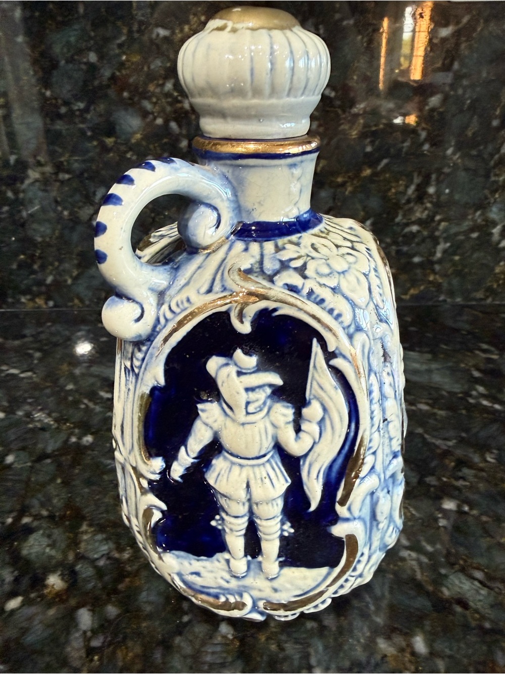 Vintage Tilso Japan Porcelain Decanter | European Flair | Music Box | Cork